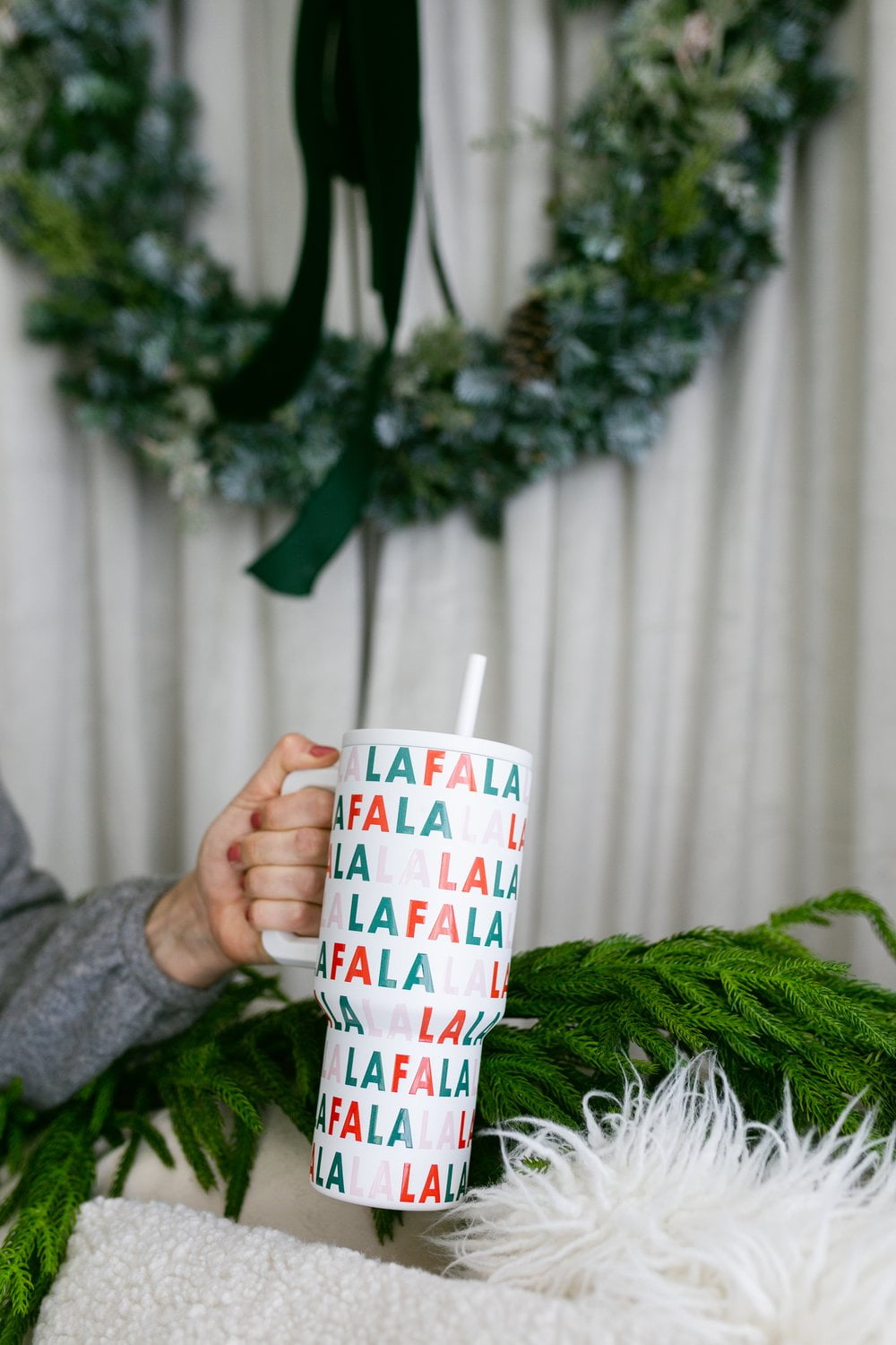 Simple Modern 30 fl oz Insulated Stainless Steel Trek Tumbler with Straw Lid | Seaglass Sage and Cream Checkmate 23VN