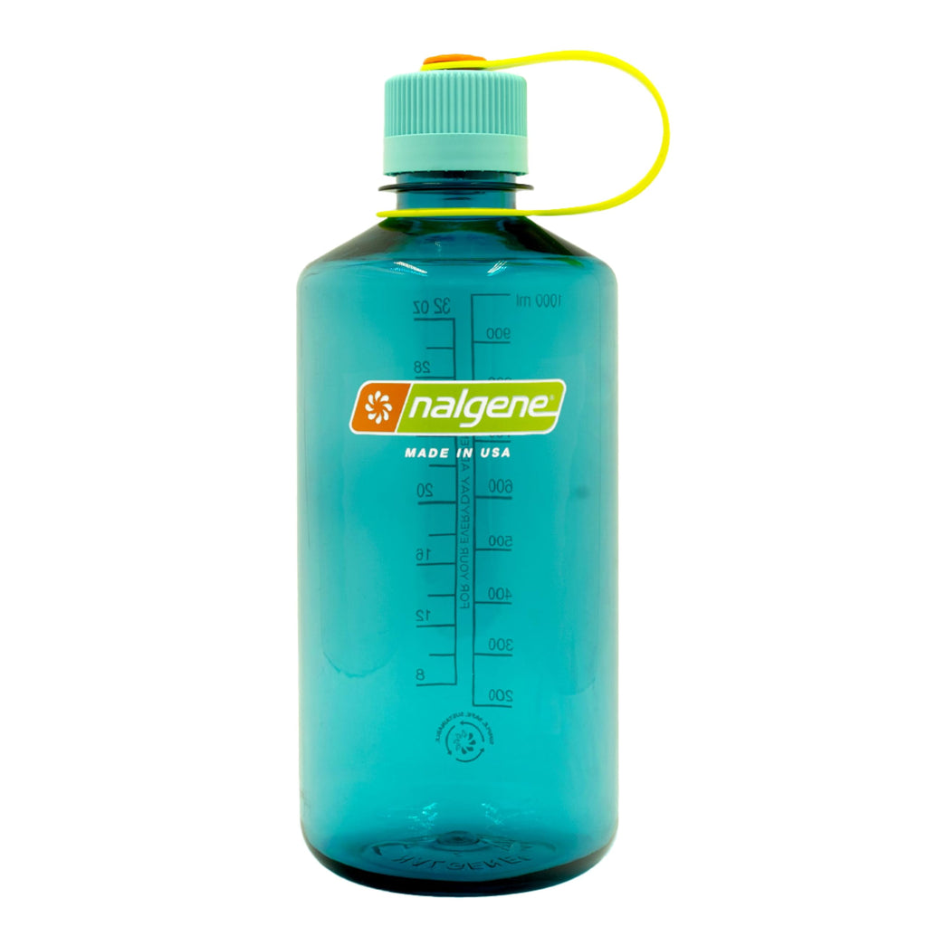 Nalgene Sustain Tritan BPA-Free Water Bottle Made with Material Derived from 50% Plastic Waste (using ISCC certified mass balance), 32 OZ, Narrow Mouth, Cerulean 6H47