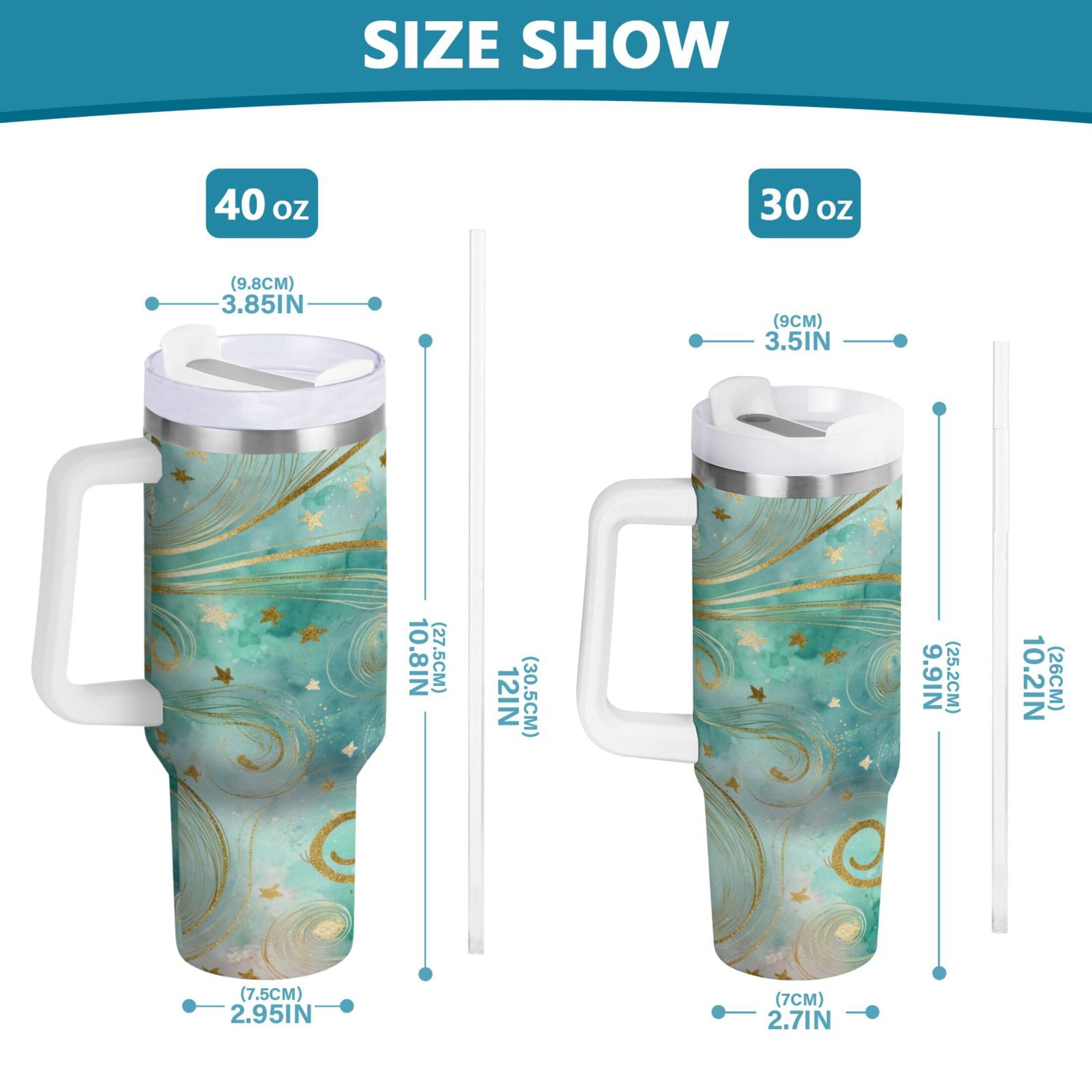 30 oz Insulated Stainless Steel Tumbler Double Wall Stainless Steel Tumbler with 2-Way Drinking Beautiful Swirling Lines WA03