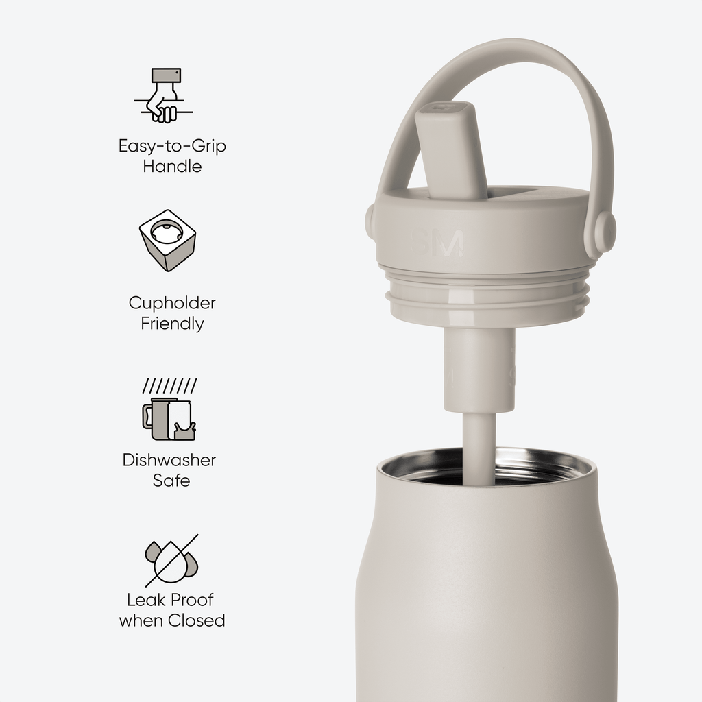 Simple Modern 34 fl oz Insulated Stainless Steel Mesa Wide Mouth Water Bottle with Handle and Push Button Straw Lid | Mystifying Blue Checkmate 07GY