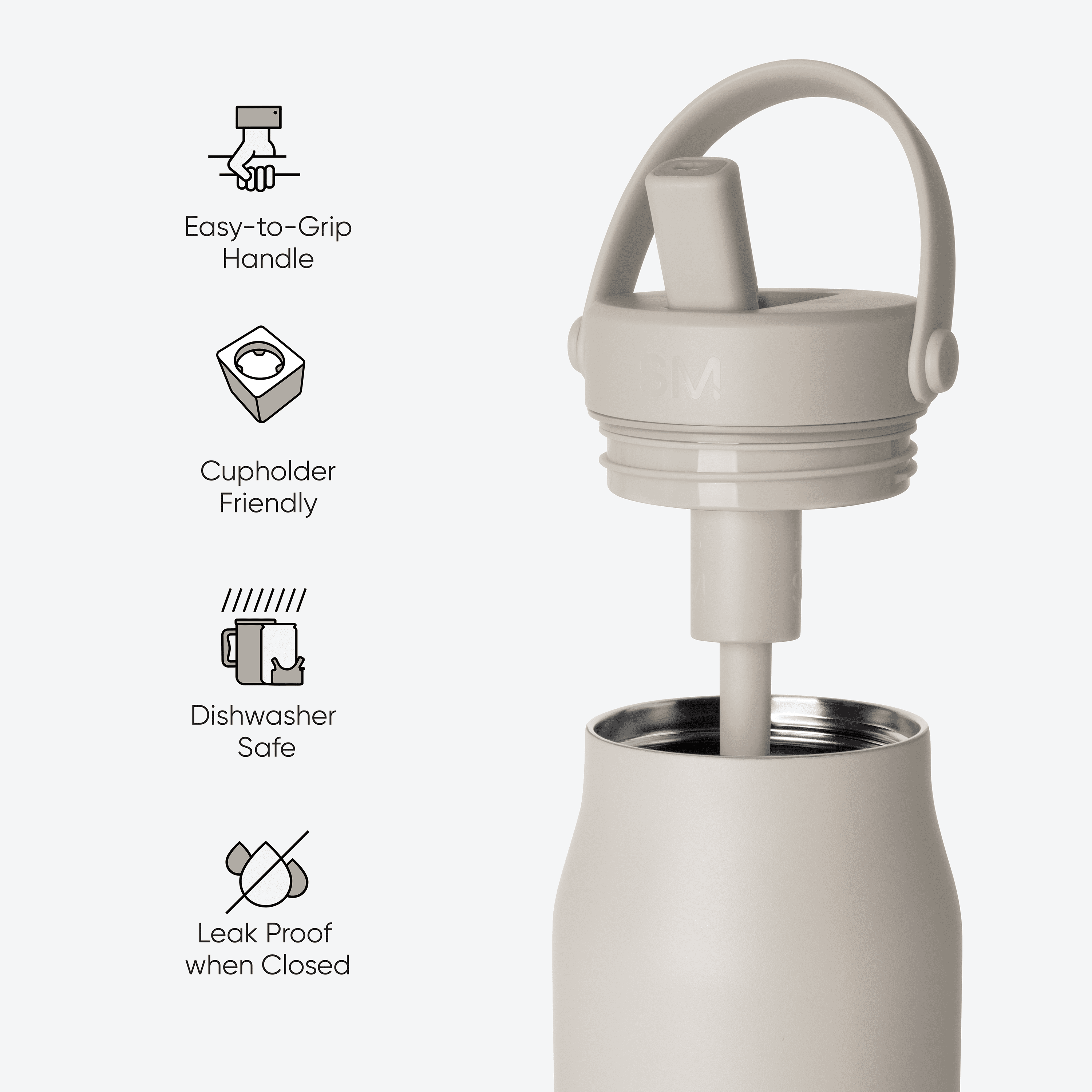 Simple Modern 34 fl oz Insulated Stainless Steel Mesa Wide Mouth Water Bottle with Handle and Push Button Straw Lid | Mystifying Blue Checkmate 07GY