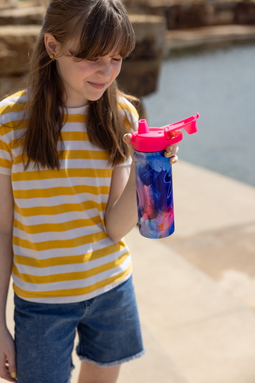 Simple Modern 18 fl oz Insulated Stainless Steel Summit Water Bottle with Covered Silicone Straw Lid | Dreamcicle QLTG