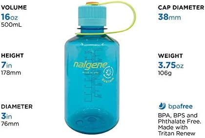 Nalgene Sustain 16 oz. Narrow Mouth Water Bottle - Cornflower Blue ZU3K