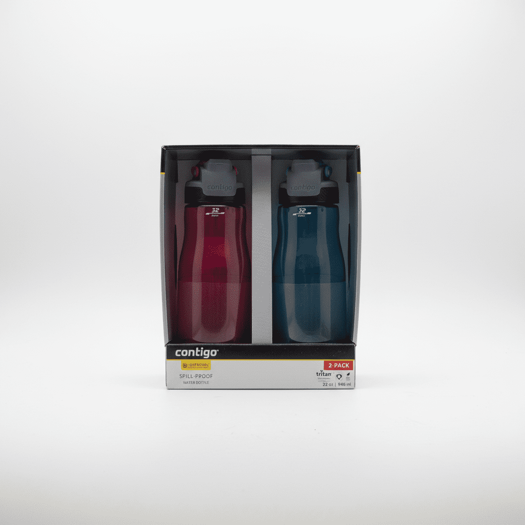 Contigo 32oz AutoSeal Fit Water Bottle 2-Pack Sangria Juniper New Damaged Box 5HZ5