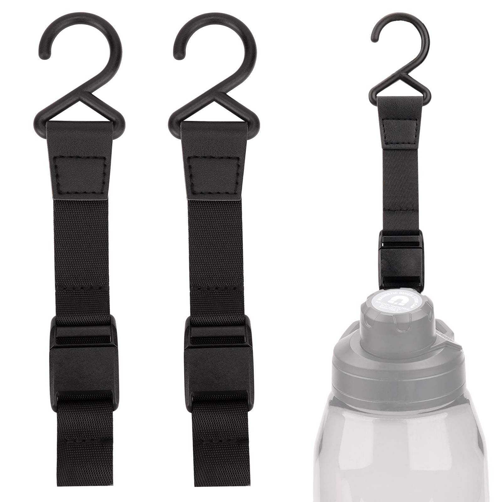 Linkidea 2 Pack Fence Hooks for Sport Water Bottle, Compatible with CamelBak Chute Mag Steel/Tritan 20/24/25/32/40/50oz, S Shaped Hook Hanger Magnetic Buckle for Outdoor Sports Camping 8WV0