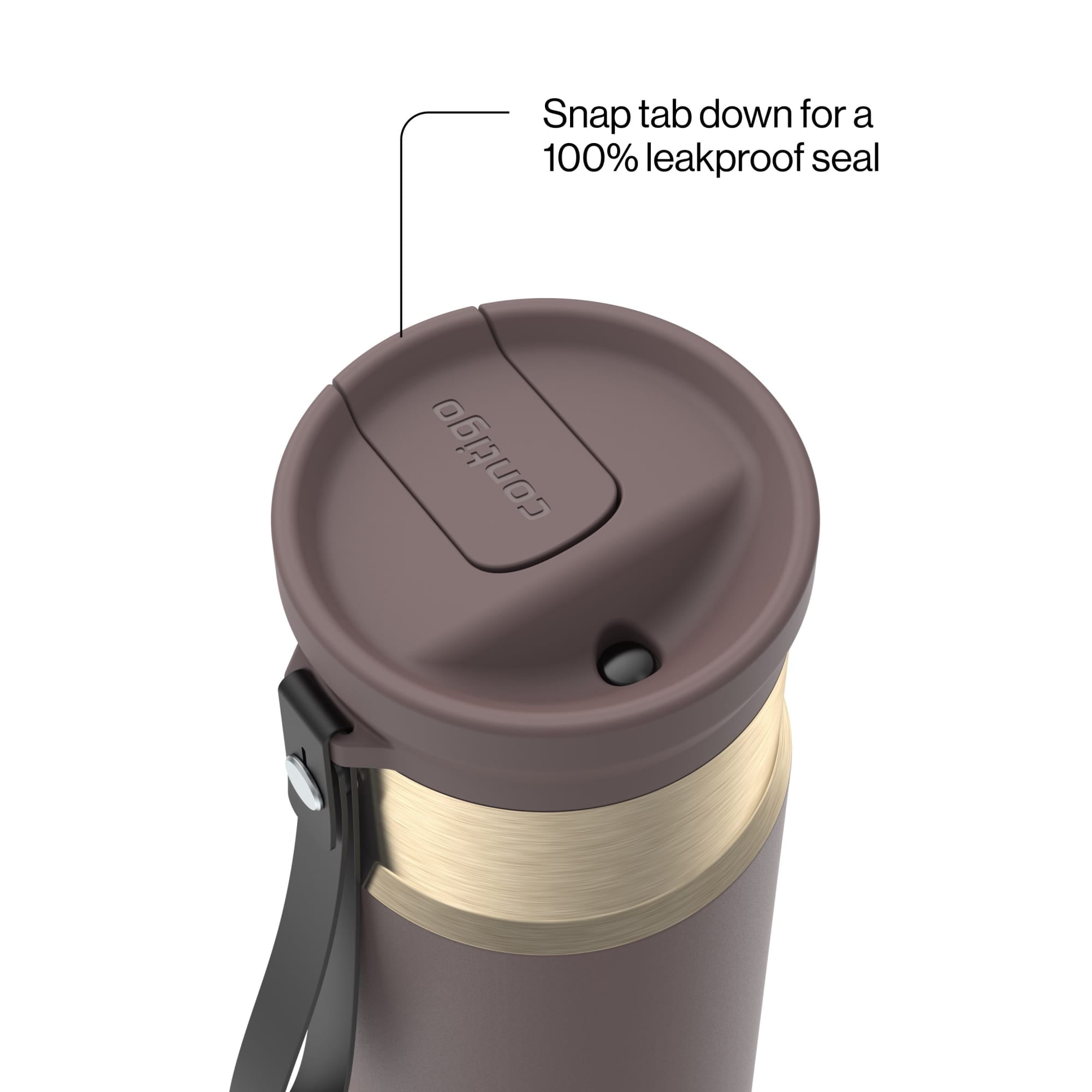 Contigo SnapSeal 16 oz Leakproof Stainless Steel Water Bottle with Carrying Strap A9IT