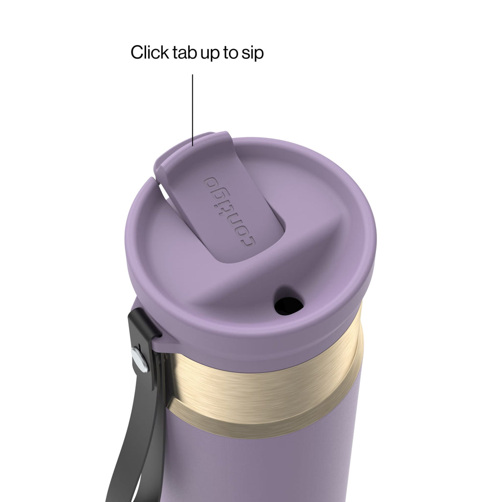 Contigo SnapSeal 16 oz Leakproof Stainless Steel Water Bottle with Carrying Strap A9IT
