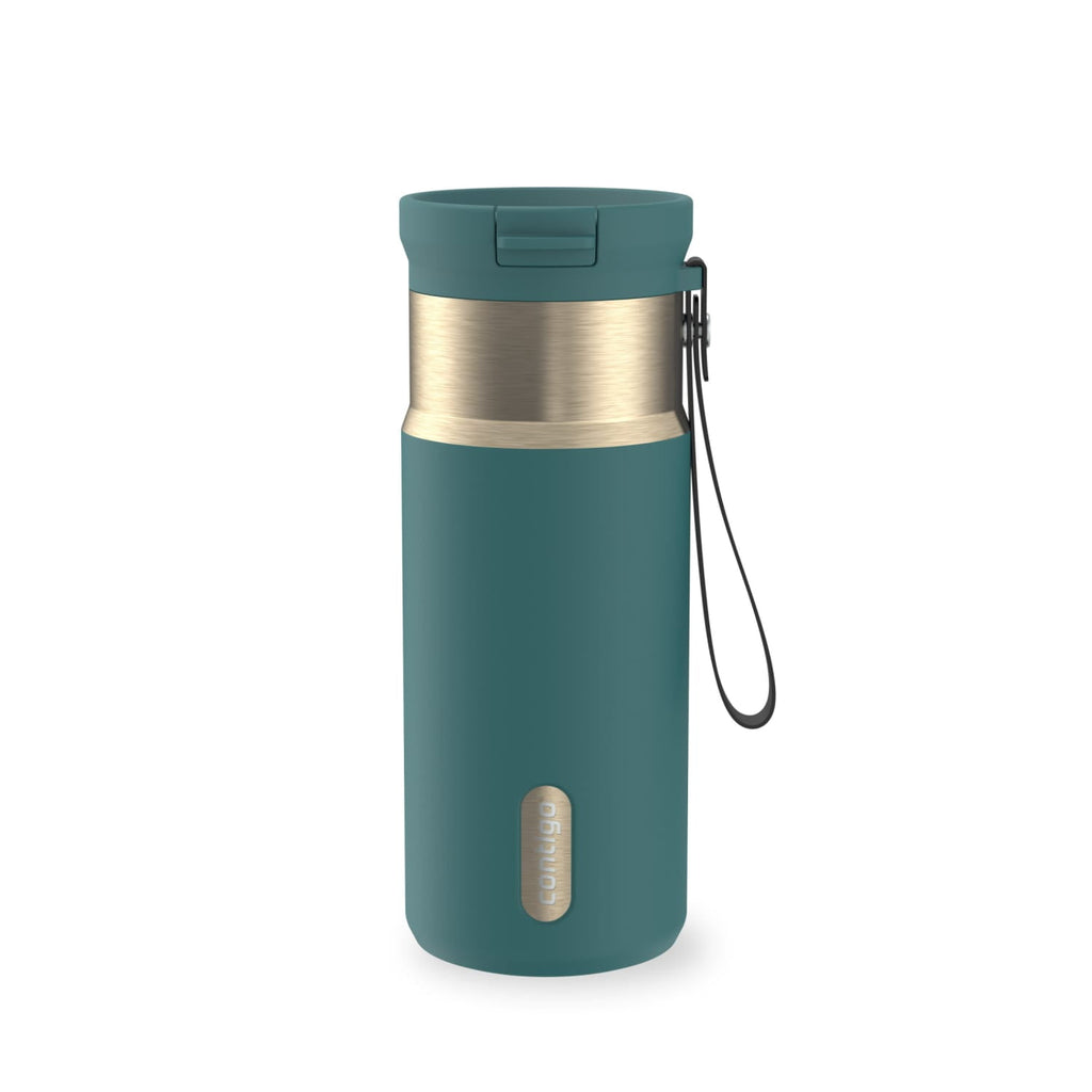 Contigo SnapSeal 16 oz Leakproof Stainless Steel Water Bottle with Carrying Strap A9IT