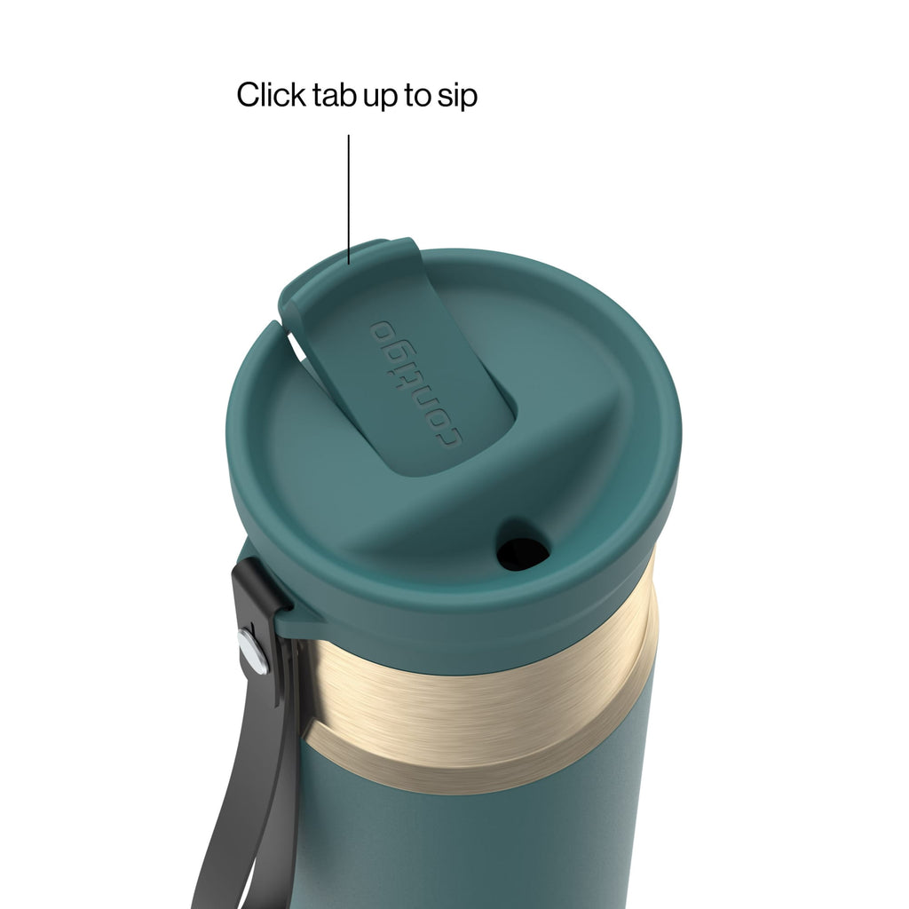 Contigo SnapSeal 16 oz Leakproof Stainless Steel Water Bottle with Carrying Strap A9IT