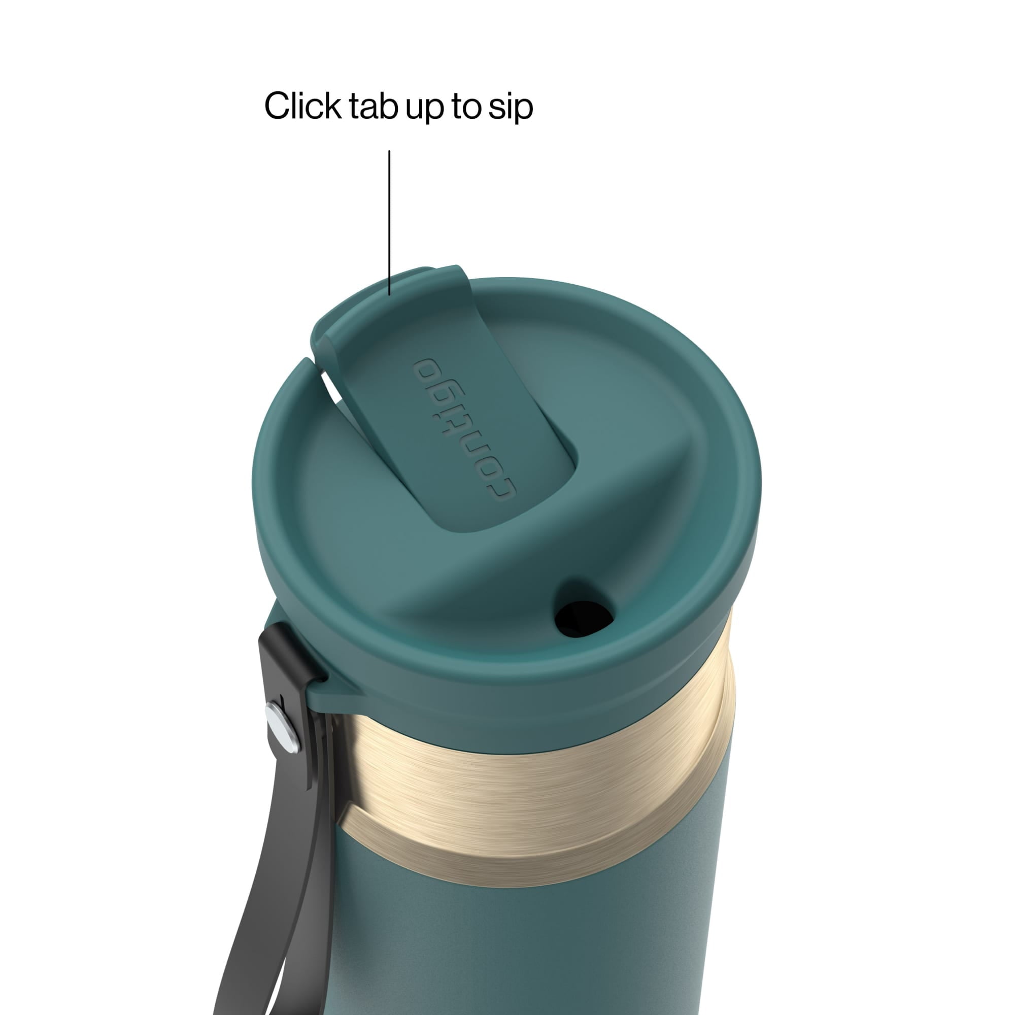 Contigo SnapSeal 16 oz Leakproof Stainless Steel Water Bottle with Carrying Strap A9IT