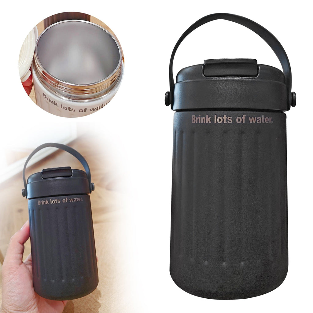 BinKFF Simple Modern Travel Coffee Mug, Insulated Coffee Tumblers with Lid, Double Walled Iced Travel Coffee Mug for Woman and Man Stainless Steel Tumbler with Handle LOF5