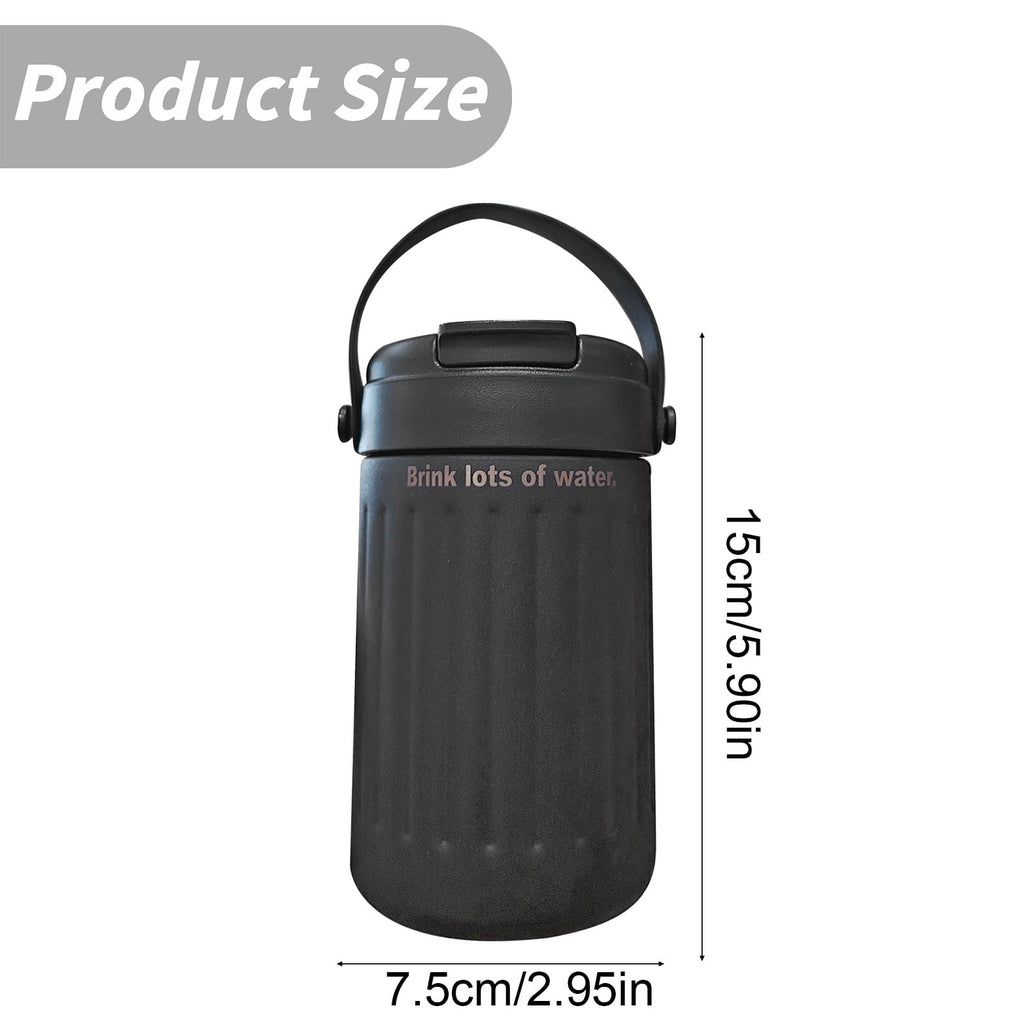 BinKFF Simple Modern Travel Coffee Mug, Insulated Coffee Tumblers with Lid, Double Walled Iced Travel Coffee Mug for Woman and Man Stainless Steel Tumbler with Handle LOF5
