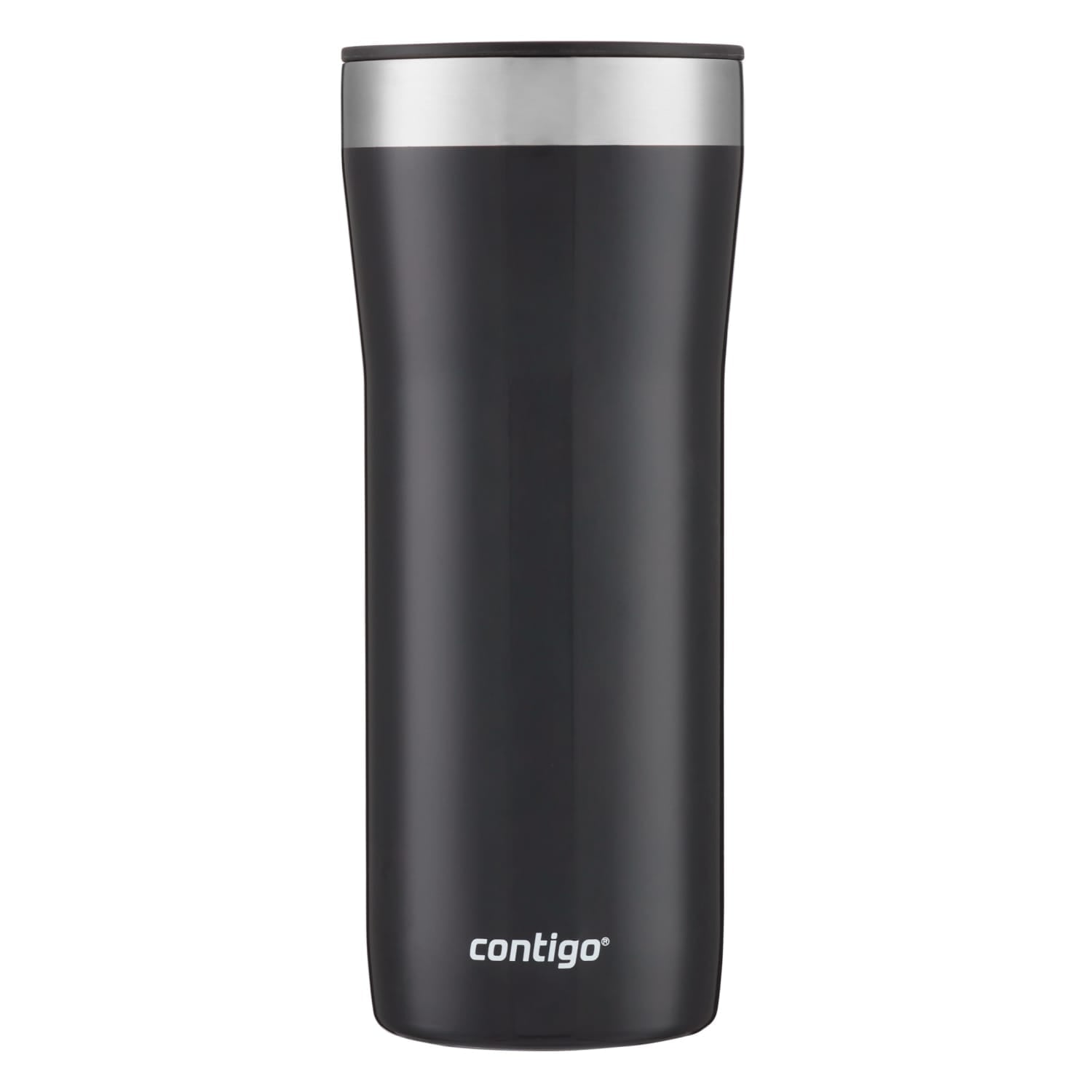 Contigo Streeterville Stainless Steel Tumbler with Plastic Straw and Splash-Proof Lid, Licorice, 32 fl. oz OACB