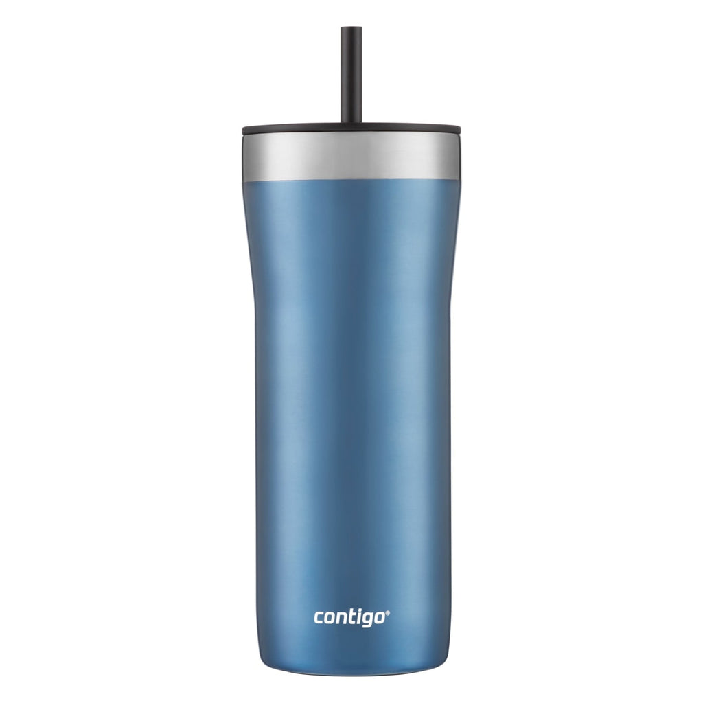 Contigo Streeterville Stainless Steel Tumbler with Plastic Straw and Splash-Proof Lid, Licorice, 32 fl. oz OACB