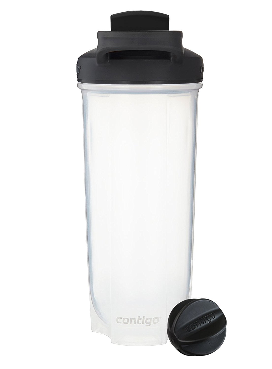 Contigo Shake &amp; Go Fit 28 oz Black and Clear Shaker Bottle with Flip-Top and Wide Mouth Lid 7MNS
