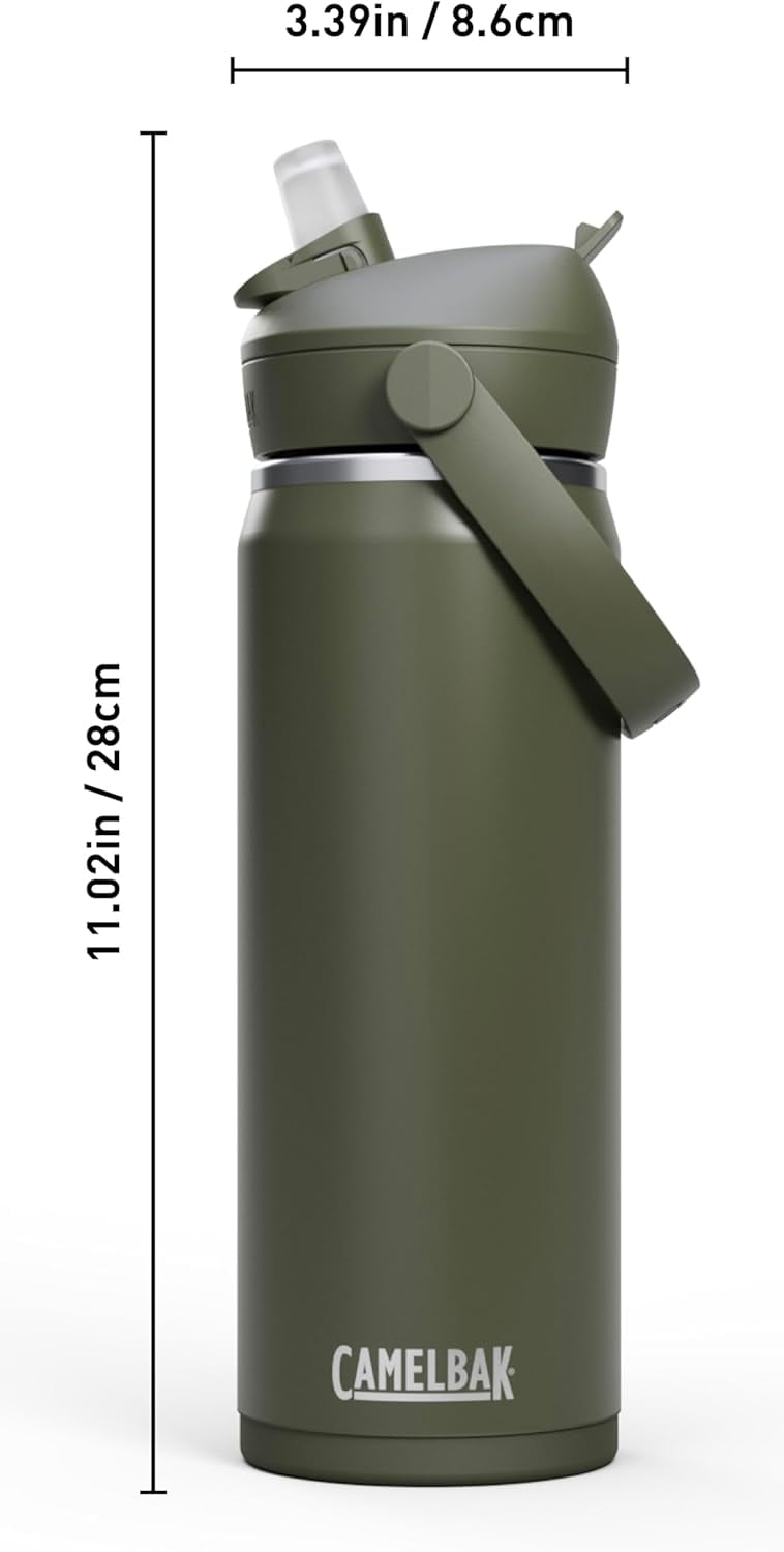 CamelBak Thrive™ Flip Straw Insulated Stainless Steel Water Bottle, 20oz, Moss H94D