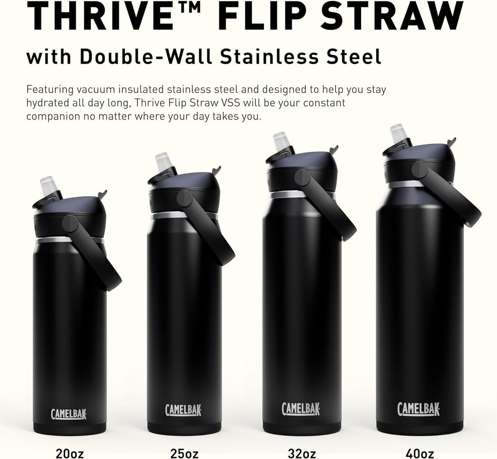 CamelBak Thrive™ Flip Straw Insulated Stainless Steel Water Bottle, 20oz, Moss H94D