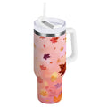 30 oz Insulated Stainless Steel Tumbler Double Wall Stainless Steel Tumbler with 2-Way Drinking Autumn Leaves Falling 8NUH
