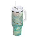 30 oz Insulated Stainless Steel Tumbler Double Wall Stainless Steel Tumbler with 2-Way Drinking Beautiful Swirling Lines WA03
