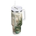 30 oz Insulated Stainless Steel Tumbler Double Wall Stainless Steel Tumbler with 2-Way Drinking Charming Christmas Doorway GDEY