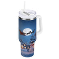 30 oz Insulated Stainless Steel Tumbler Double Wall Stainless Steel Tumbler with 2-Way Drinking Christmas Night Scene SQ8B