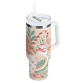 30 oz Insulated Stainless Steel Tumbler Double Wall Stainless Steel Tumbler with 2-Way Drinking Cute Christmas Design WPIA
