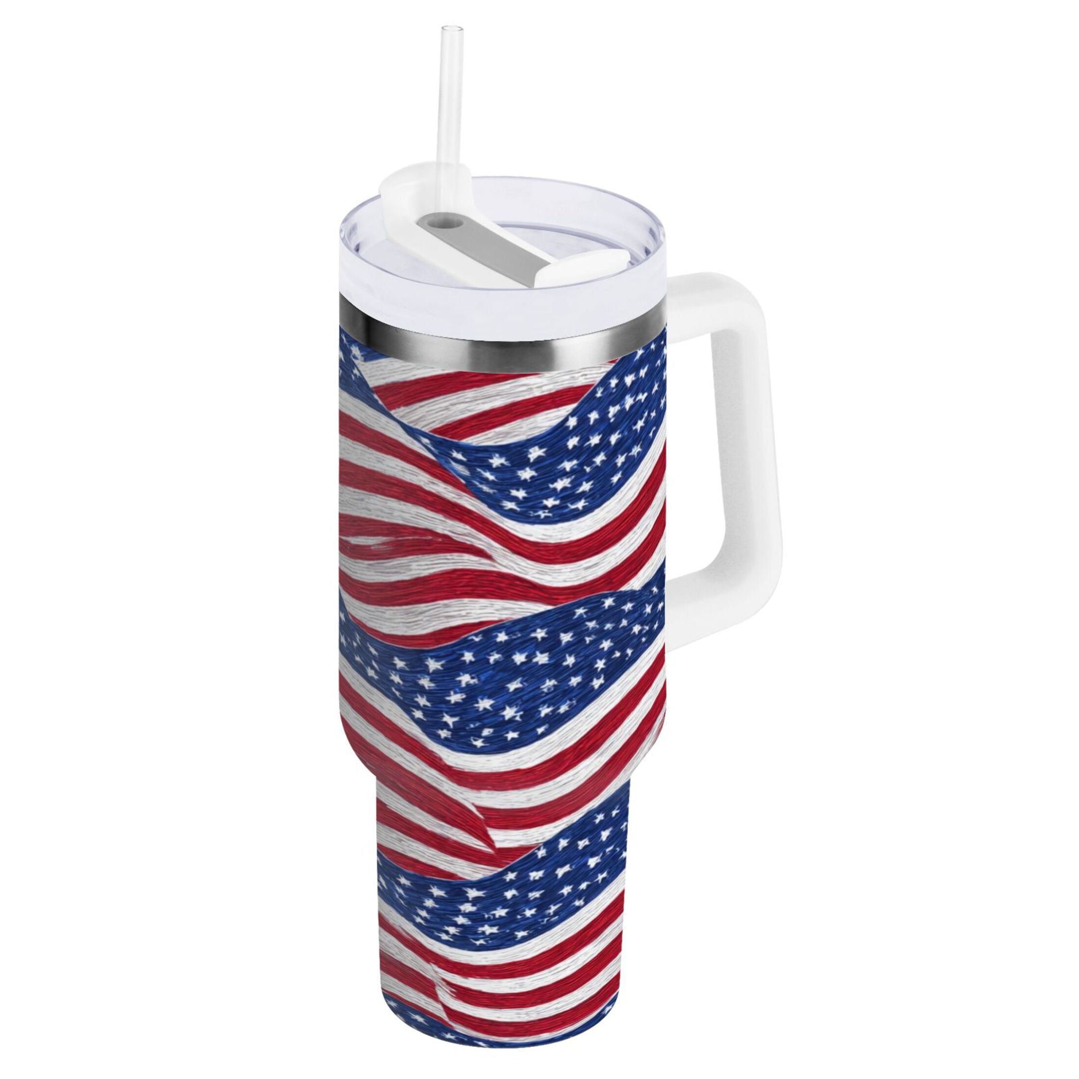 30 oz Insulated Stainless Steel Tumbler Double Wall Stainless Steel Tumbler with 2-Way Drinking Flags Wave Pattern F7EY