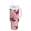 30 oz Insulated Stainless Steel Tumbler Double Wall Stainless Steel Tumbler with 2-Way Drinking Hats with Delicate Bows M2L6