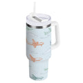 30 oz Insulated Stainless Steel Tumbler Double Wall Stainless Steel Tumbler with 2-Way Drinking Pastel Doodle Airplanes 1WDE