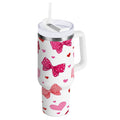 30 oz Insulated Stainless Steel Tumbler Double Wall Stainless Steel Tumbler with 2-Way Drinking Red and Pink Bows GTB5