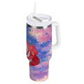 30 oz Insulated Stainless Steel Tumbler Double Wall Stainless Steel Tumbler with 2-Way Drinking Rose with Flag Pattern PENC