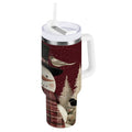 30 oz Insulated Stainless Steel Tumbler Double Wall Stainless Steel Tumbler with 2-Way Drinking Snowman and Birds FFWS