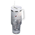 30 oz Insulated Stainless Steel Tumbler Double Wall Stainless Steel Tumbler with 2-Way Drinking Snowy Winter Landscape J5V7