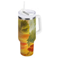 30 oz Insulated Stainless Steel Tumbler Double Wall Stainless Steel Tumbler with 2-Way Drinking Various Shades Autumn Leaves GEKO