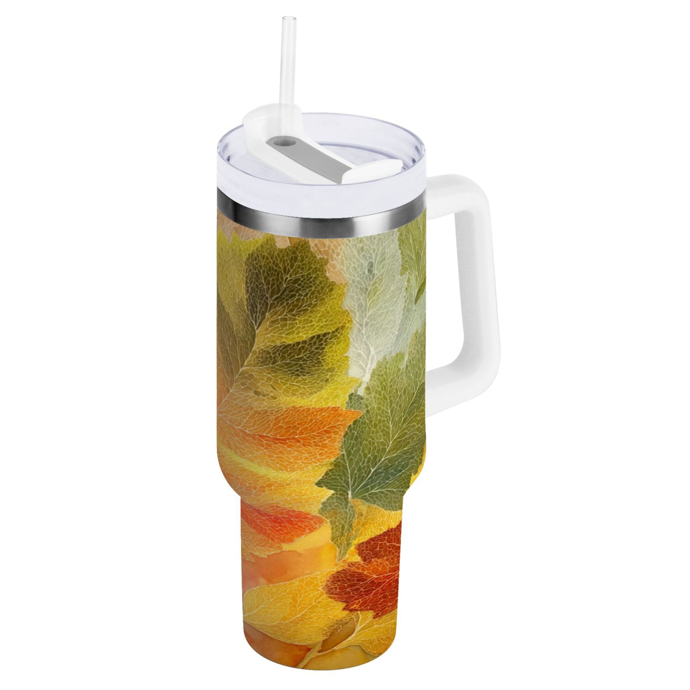 30 oz Insulated Stainless Steel Tumbler Double Wall Stainless Steel Tumbler with 2-Way Drinking Various Shades Autumn Leaves GEKO