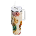 30 oz Insulated Stainless Steel Tumbler Double Wall Stainless Steel Tumbler with 2-Way Drinking Watercolor Animals Pattern 0P8L