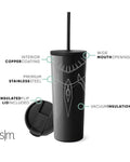 Simple Modern Insulated Black Panther 24oz  Tumbler W/Flip Lid and Straw Lid IXCY