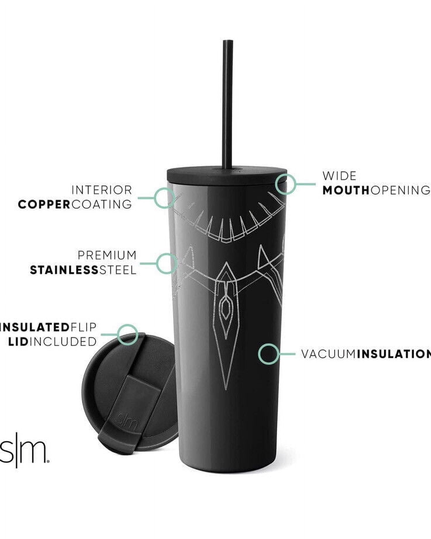 Simple Modern Insulated Black Panther 24oz  Tumbler W/Flip Lid and Straw Lid IXCY