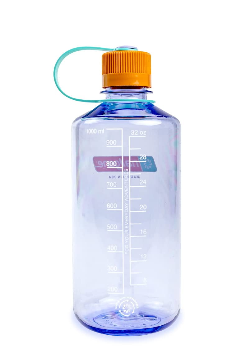 Nalgene Sustain Tritan BPA-Free Water Bottle Made with Material Derived from 50% Plastic Waste, 32 OZ, Narrow Mouth, Amethyst C30 SO24
