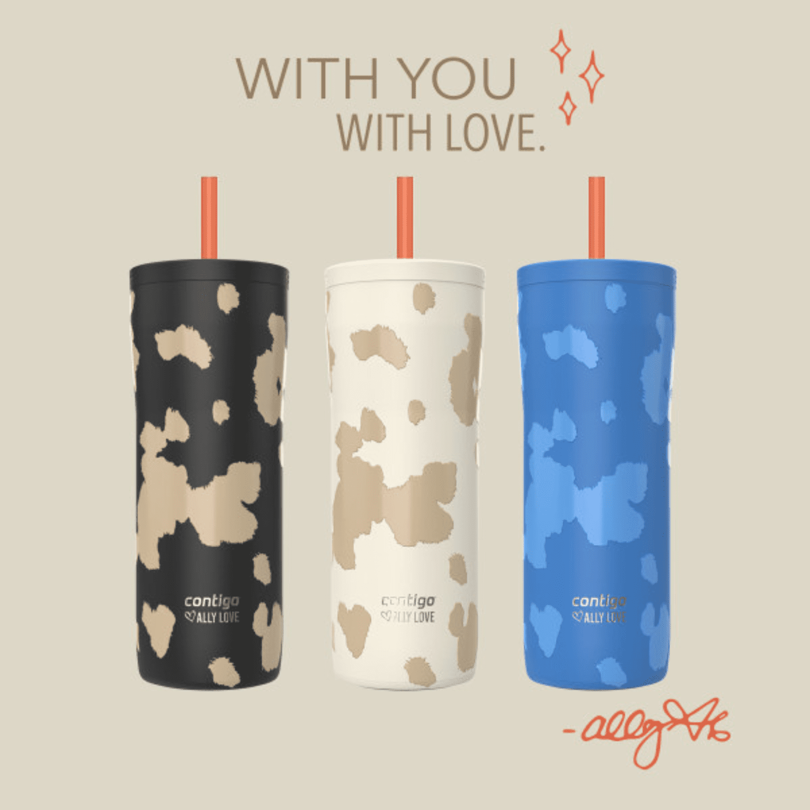Contigo x Ally Love Streeterville 2.0 Stainless Steel Tumbler with Straw, 24 oz, Stellar Jay AWER