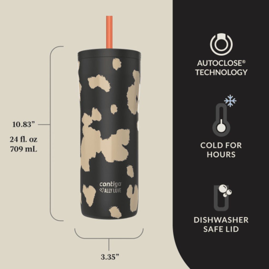 Contigo x Ally Love Streeterville 2.0 Stainless Steel Tumbler with Straw, 24 oz, Stellar Jay AWER