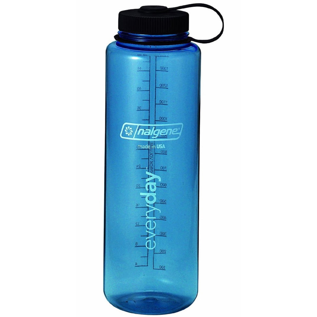 Nalgene Sustain Tritan BPA-Free Water Bottle Made with Material Derived from 50% Plastic Waste (using ISCC certified mass balance), 48 OZ, Wide Mouth, Blue WPHC