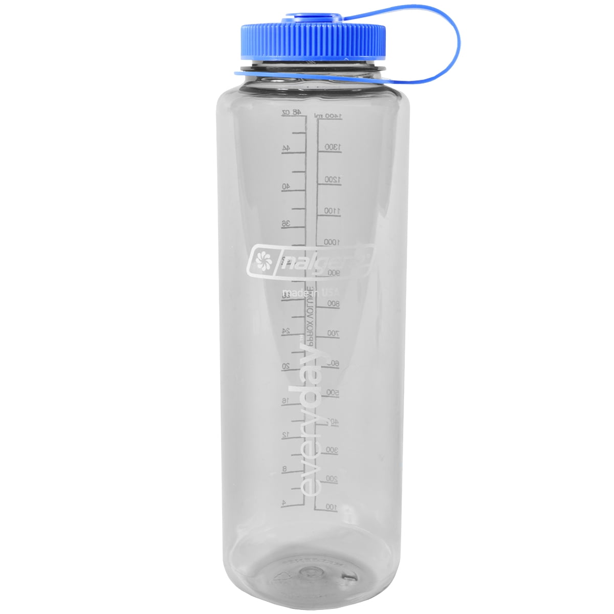 Nalgene Sustain Tritan BPA-Free Water Bottle Made with Material Derived from 50% Plastic Waste (using ISCC certified mass balance), 48 OZ, Wide Mouth, Blue WPHC