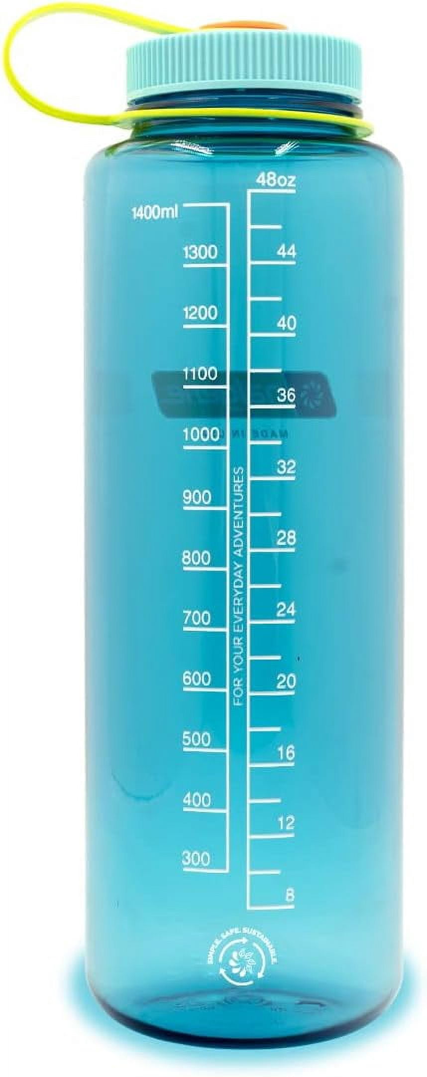 Nalgene Sustain Tritan BPA-Free Water Bottle Made with Material Derived from 50% Plastic Waste (using ISCC certified mass balance), 48 OZ, Wide Mouth, Blue WPHC