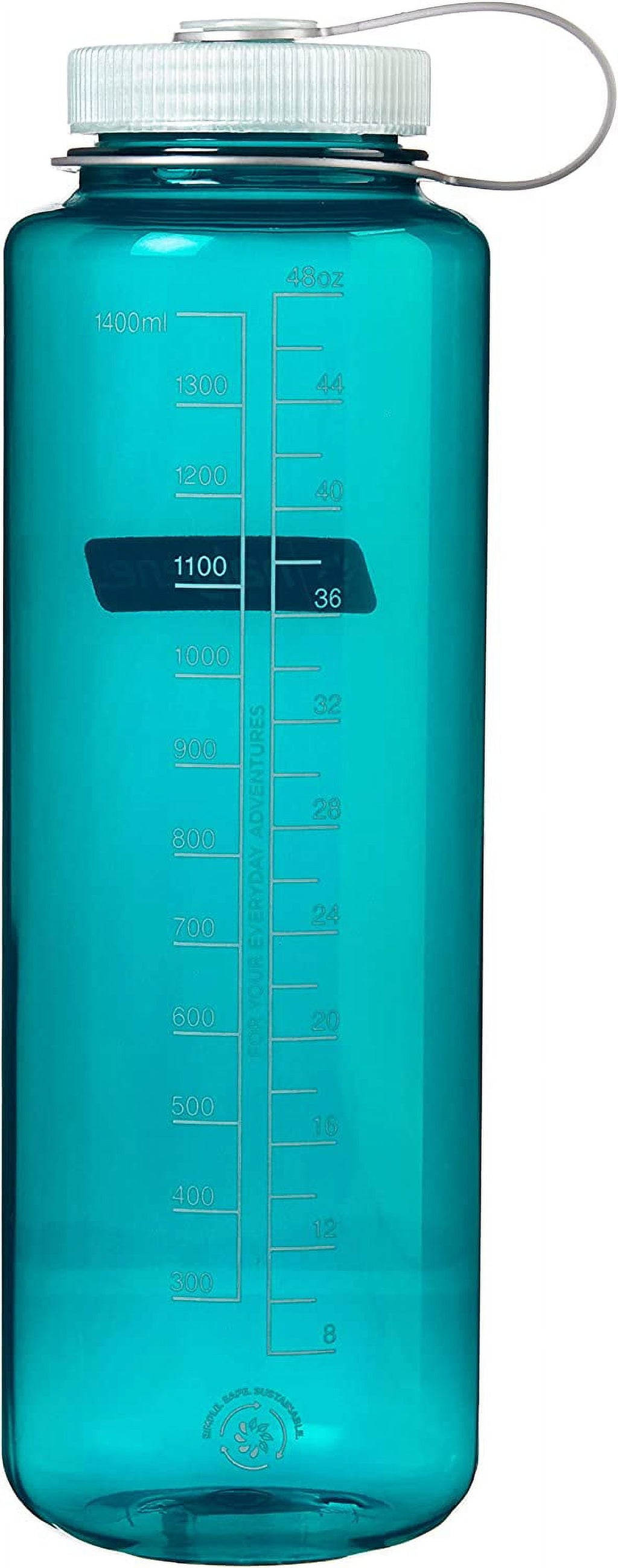 Nalgene Sustain Tritan BPA-Free Water Bottle Made with Material Derived from 50% Plastic Waste (using ISCC certified mass balance), 48 OZ, Wide Mouth, Blue WPHC