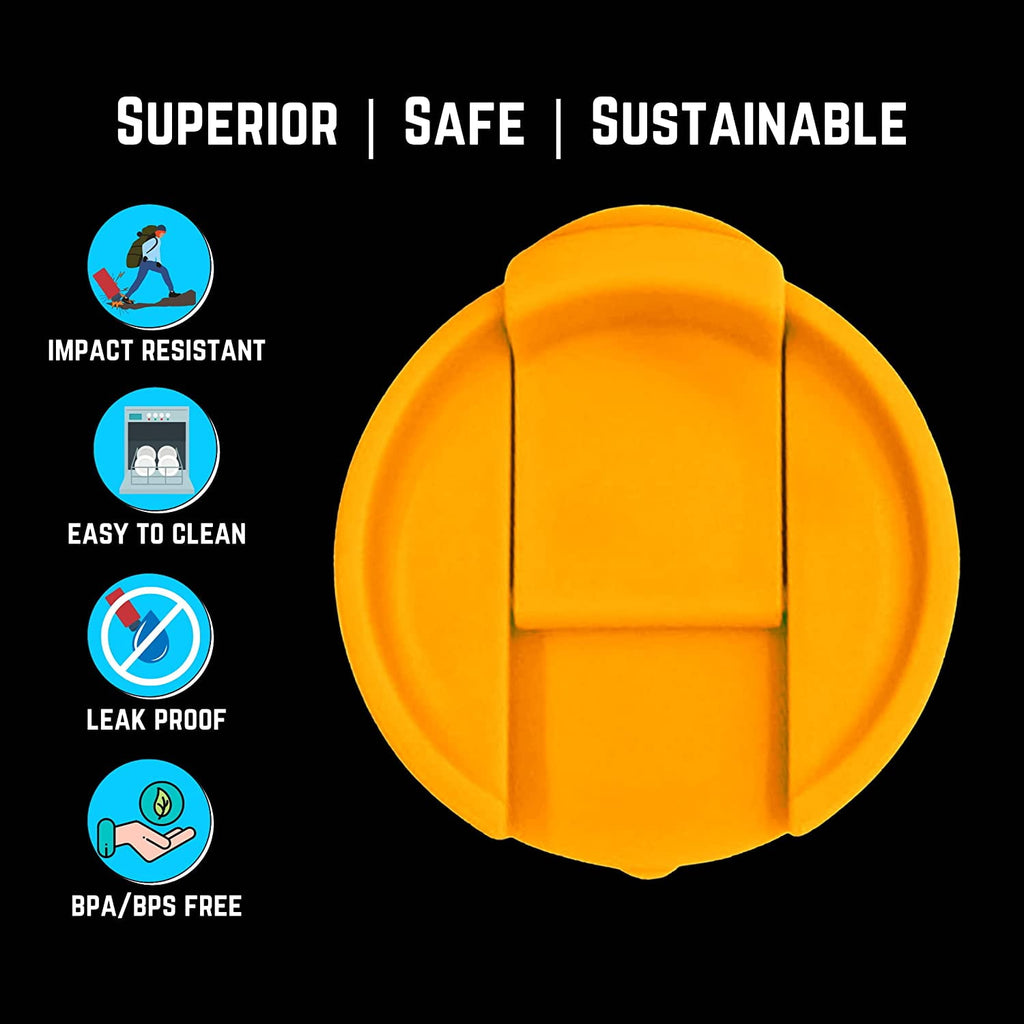 NuRich Hydro Wide Mouth Flip and Sip Replacement Coffee Lid or Cap Accessories Compatible with Hydroflask, Nalgene, and Many More Top Water Bottle Brands Sizes 12 16 18 20 32 40 64 Ounce Q2Y2