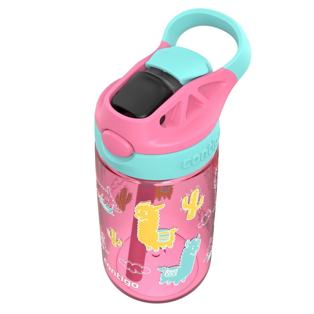 Contigo 14oz Kids' Water Bottle with Redesigned AutoSpout Straw Azalea Jade Vine with Llamas WXR1