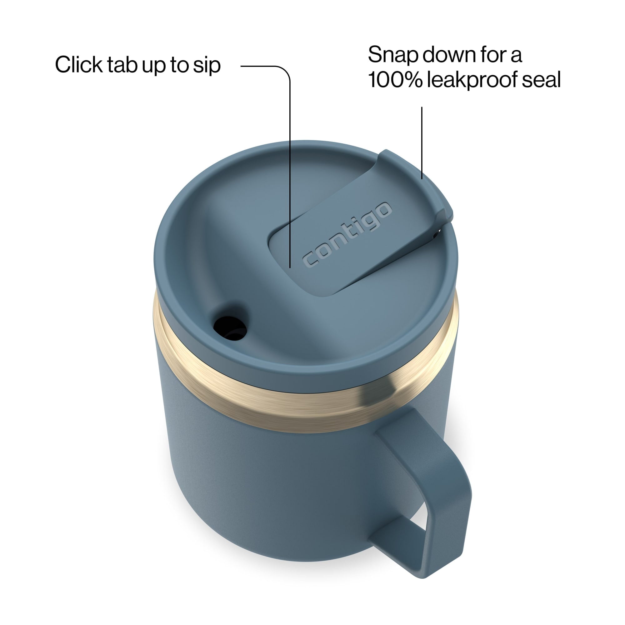 Contigo SnapSeal Leakproof Stainless Steel Reusable Travel Tumbler,Black/Bronze, 14 oz TF4D