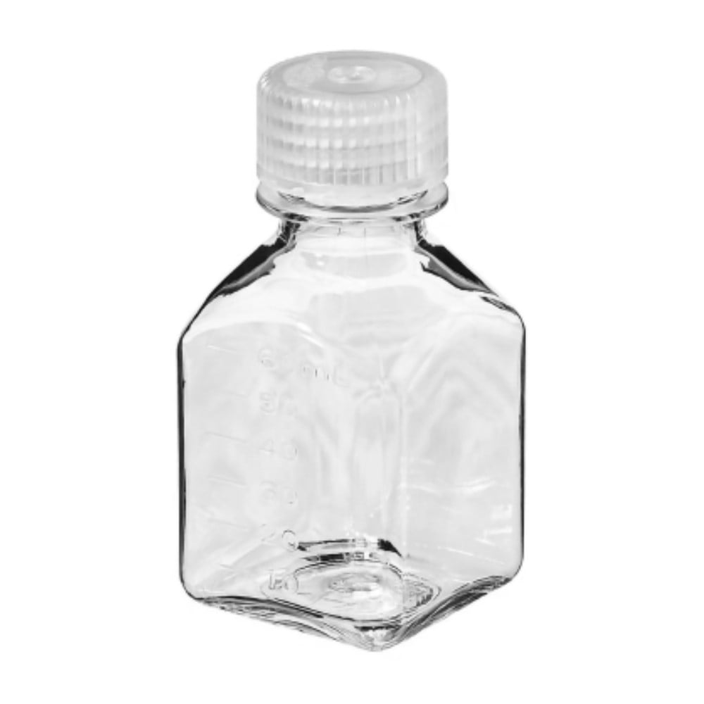 Nalgene Transparent Lexan Polycarbonate Square Storage Bottle - 8 oz. - Clear E73F