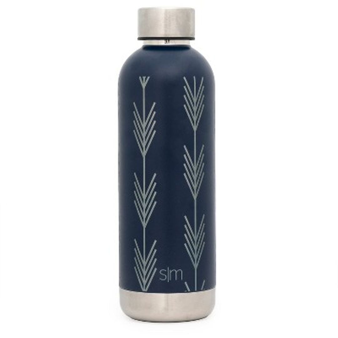 simple modern bolt arrows 17oz water bottle stainless steel deep ocean blue Z39R